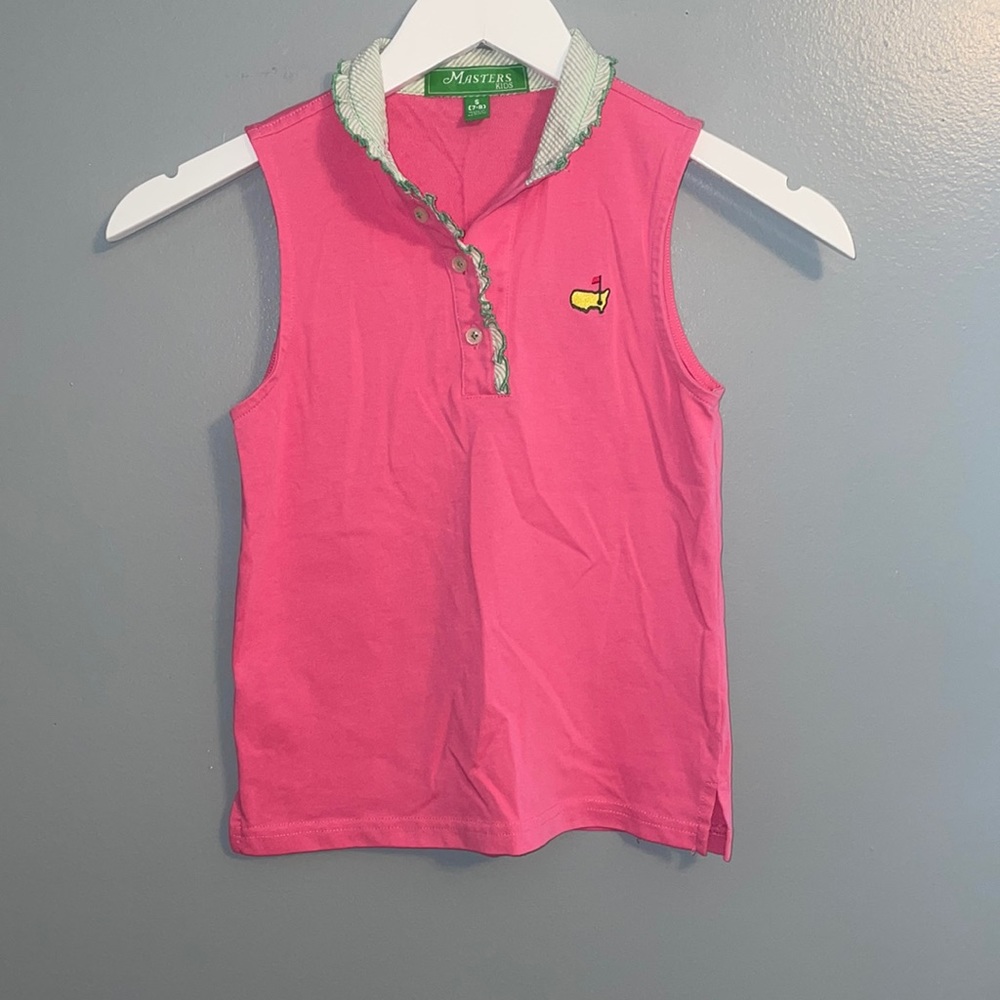 Masters Girls' Pink Sleeveless Polo Tank Top